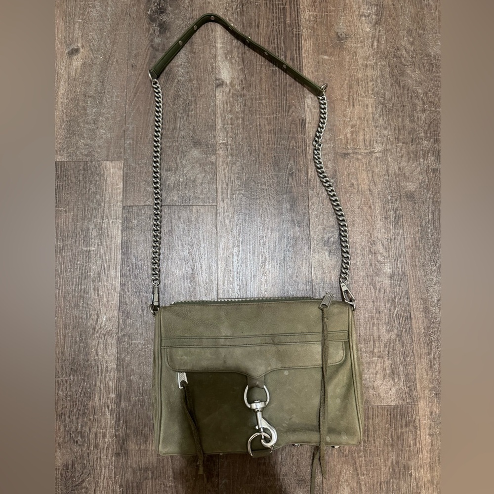 Rebecca Minkoff Suede Olive Green Crossbody Bag